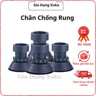 Bộ 4 Chân Chống Rung Cho Máy Giặt, Tủ Lạnh - Tăng Giảm Chiều, Đế Cao Su Chống Rung Gia Dung Xuka