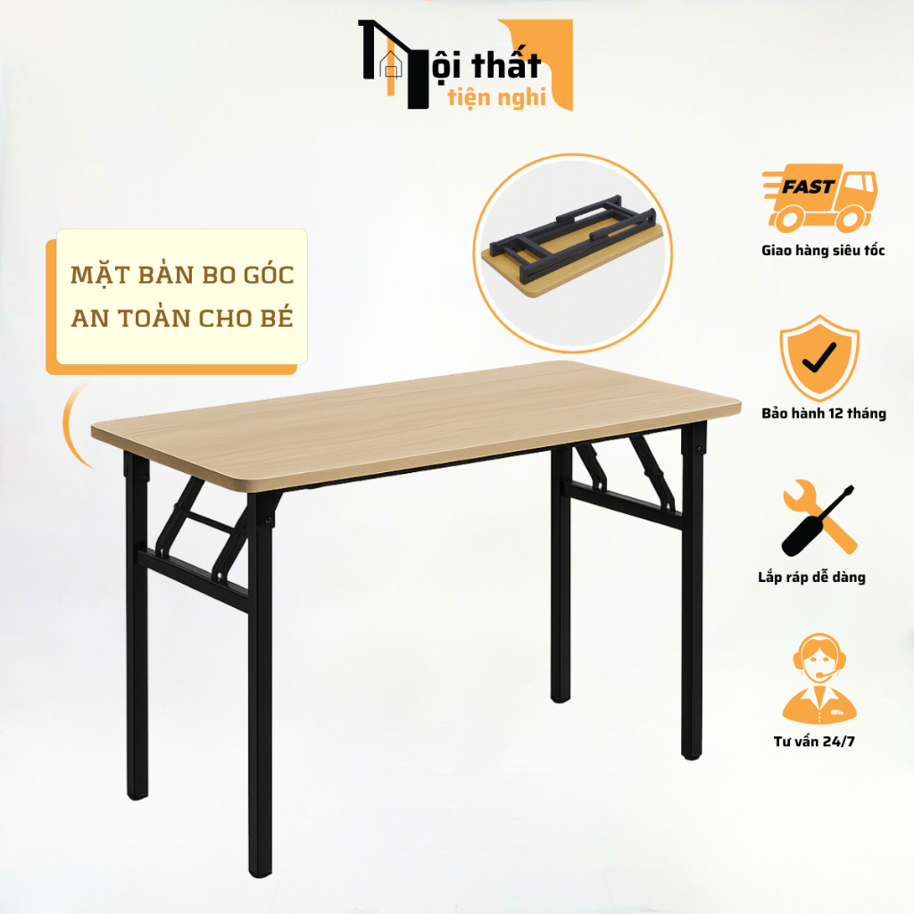 Bàn xếp gọn mặt bo chống va quẹt, tiện lợi - BCX-TN02