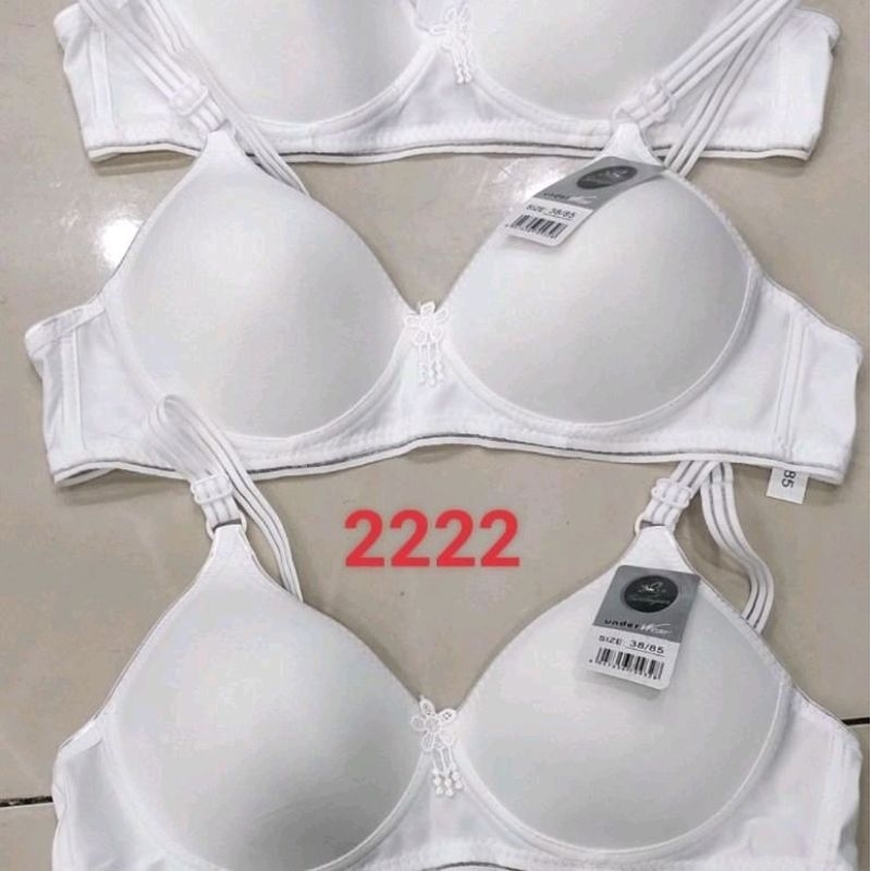 combo 3 áo ngực nữ học Sinh trơn . áo lót nữ không gọng mút mỏng 0.5cm, trái vừa màu trắng . mã 2222