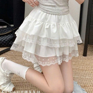 Chân Váy Nữ CÓ QUẦN TRONG, Chân Váy Bồng Phối Viền Voan Thêu Họa Tiết Dáng Xòe Chất Boli Lolita Hàng Qccc Tongkhominhanh