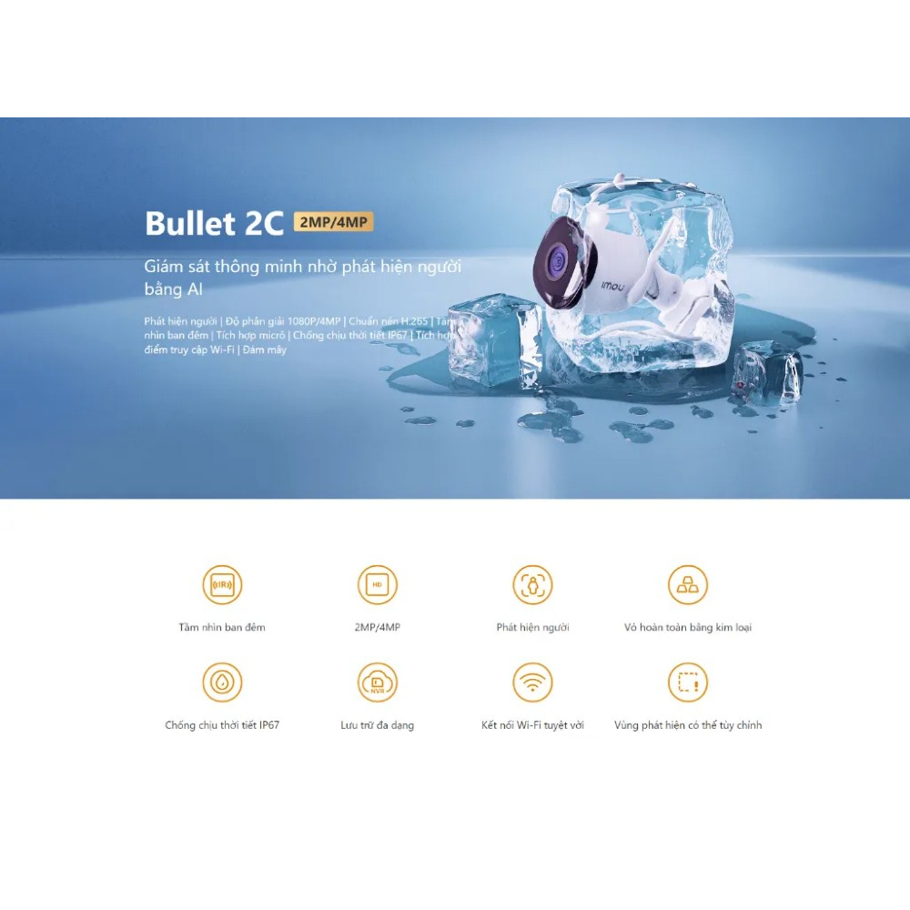 Camera IMOU ngoài trời F22P F32P F42P F52P ( Bullet 2C)  chế độ ngày đêm, chống ngược ánh sáng | BigBuy360 - bigbuy360.vn