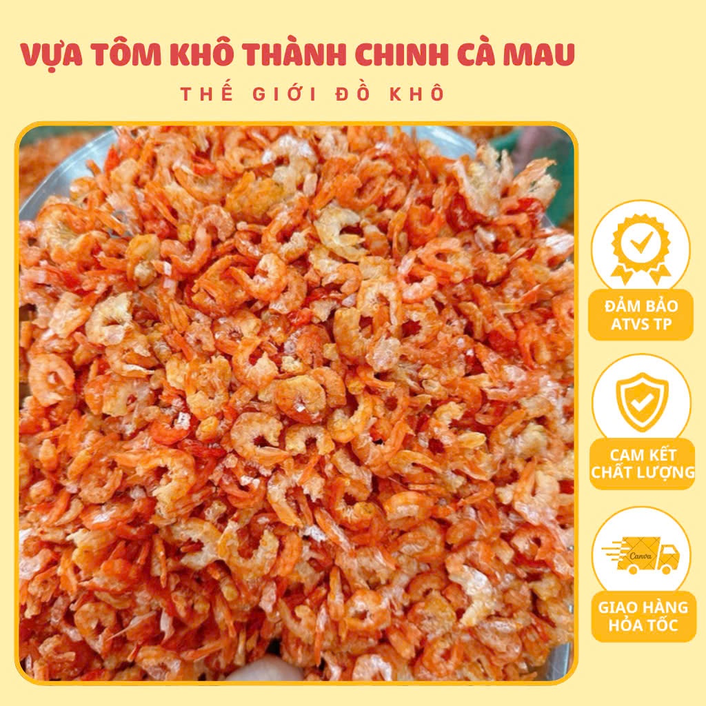 500g Tôm Khô, Tôm Vuông Thiên Nhiên Cà Mau – Tôm sạch vỏ 95% – Đặc Sản Cà Mau.