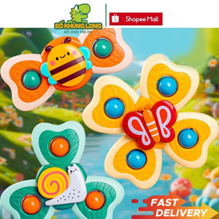 Đồ Chơi Con Quay Spinner BỐ KHỦNG LONG Hít Chân Không Đồ Chơi Chong Chóng Dính Tường Vui Nhộn Cho Bé 
