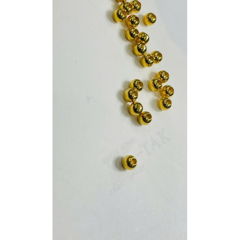 ✴️ Charm bi vàng tròn trơn 18 kara- sz 4mm ✴️  cứng bền - V àng Au 750 xịn - Không xi mạ