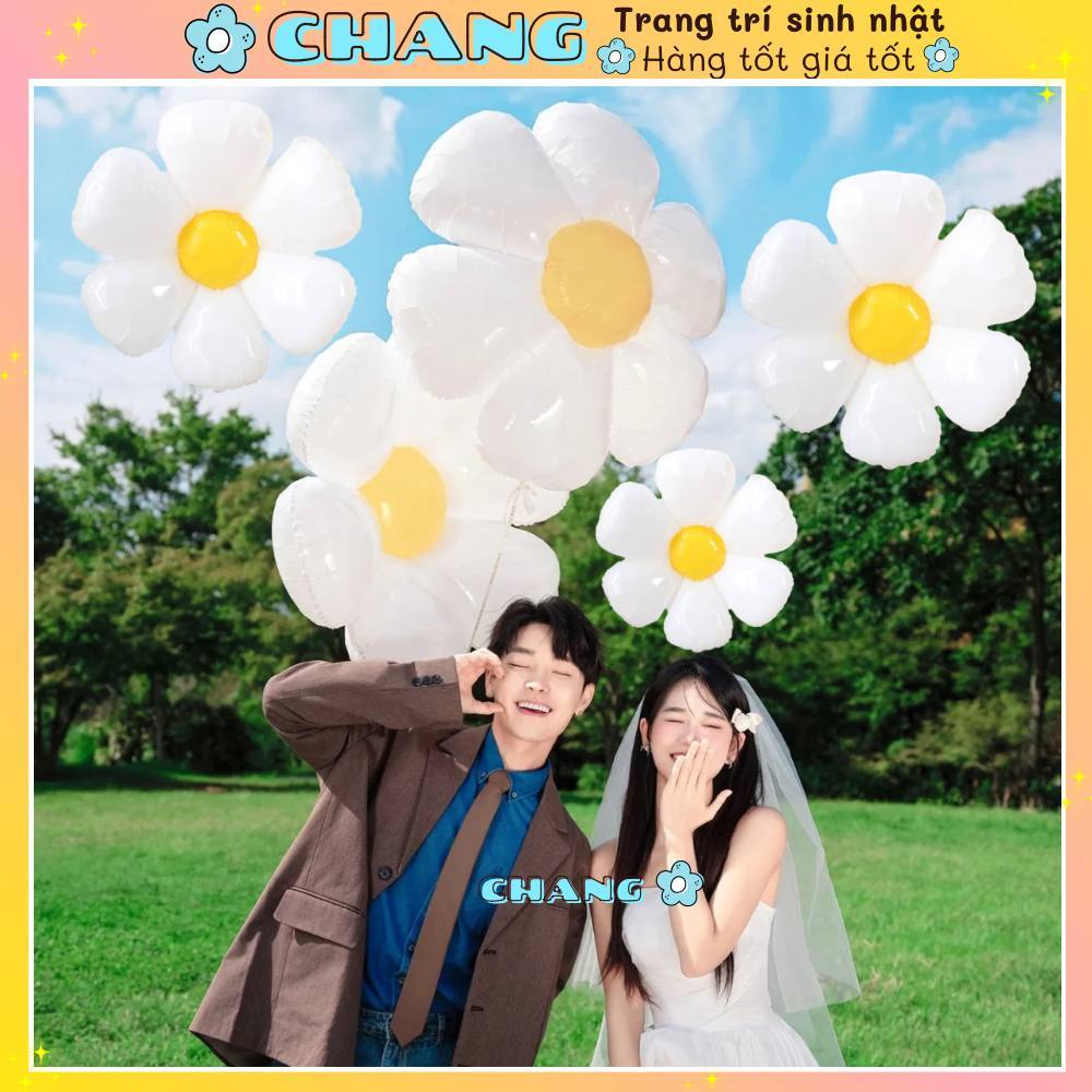 Bong Bóng Hoa Cúc Mặt Cười Trang Trí Sinh Nhật, Chụp Hình Sinh Nhật, Trang Trí Chang Decor