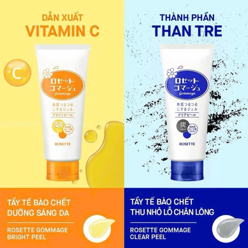 Tẩy Da Chết Rosette Peeling Gel 120gr và 180 gr