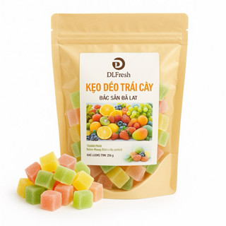 Kẹo Dẻo Trái Cây DLFresh 500g – Mix Hương Vị Tự Nhiên, Mềm Dai, Thơm Ngon – Đặc Sản Đà Lạt