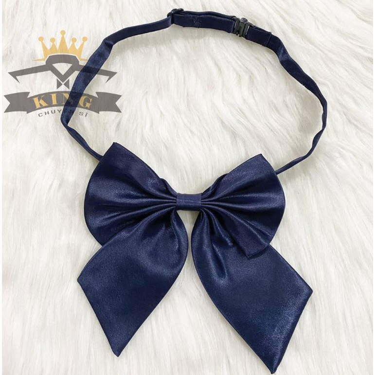 Nơ đeo cổ nữ TINY KING đồng phục học sinh sinh viên Nhật Bản công sở chất vải lụa dây đeo móc cài nhiều màu giá rẻ X03
