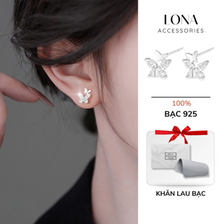 Khuyên tai bạc S925 Nữ hình bướm, Trang sức thanh lịch, Tặng kèm hộp quà- LONA ACCESORIES