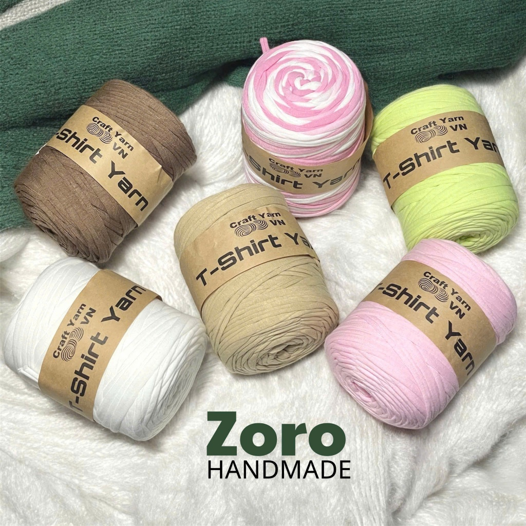 Sợi vải T-Shirt Craft Yarn VN cuộn 250g móc túi bền đẹp