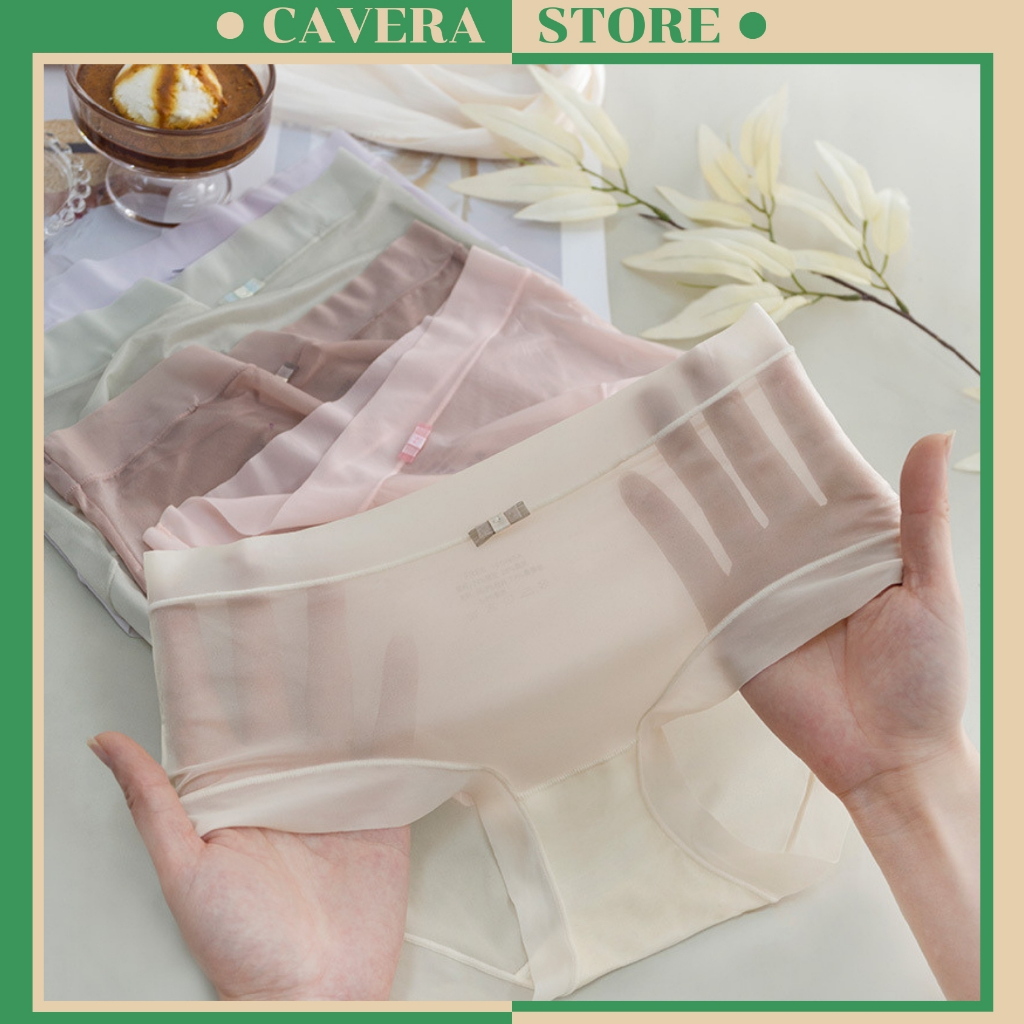 Combo 3 Quần lót nữ thun lạnh - Quần sịp nữ xuyên thấu sexy gợi cảm Cavera L.896