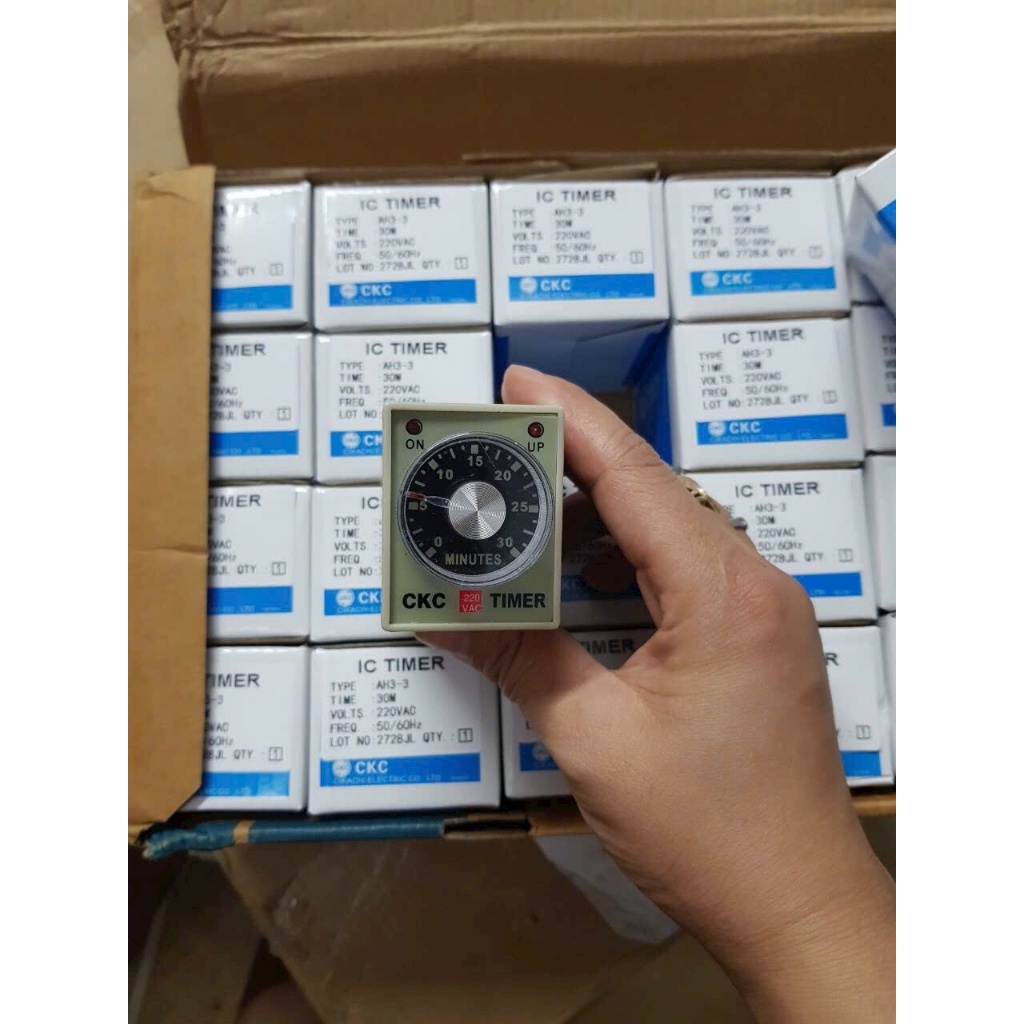 Rơ Le Thời Gian, Timer CKC AH3-3 kèm đế (220V, 24V, 12V)