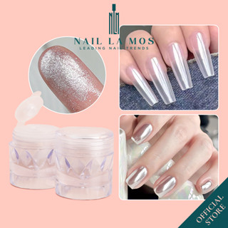Bột tráng gương ngọc trai 9D trắng ánh bạc, trong suốt loại tốt - Tráng gương nail trang trí bám móng (lẻ hũ)