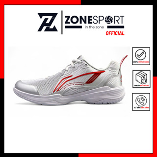 Giày Lining AYTU001-7 Trắng Bạc Đỏ - Giày Cầu Lông, Bóng Chuyền Di Chuyển Linh Hoạt Thoải Mái