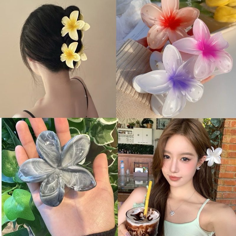 ( CÓ SẴN) Kẹp tóc hoa sứ cỡ lớn ba chiều màu kẹo ngọt dễ thương Lolii