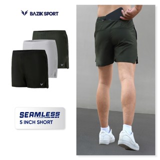 Quần Short Chạy Bộ Nam BAZIK 5 Inch Seamless Đa Năng Thể Thao, Túi Sau Đựng Điện Thoại, Siêu Nhẹ