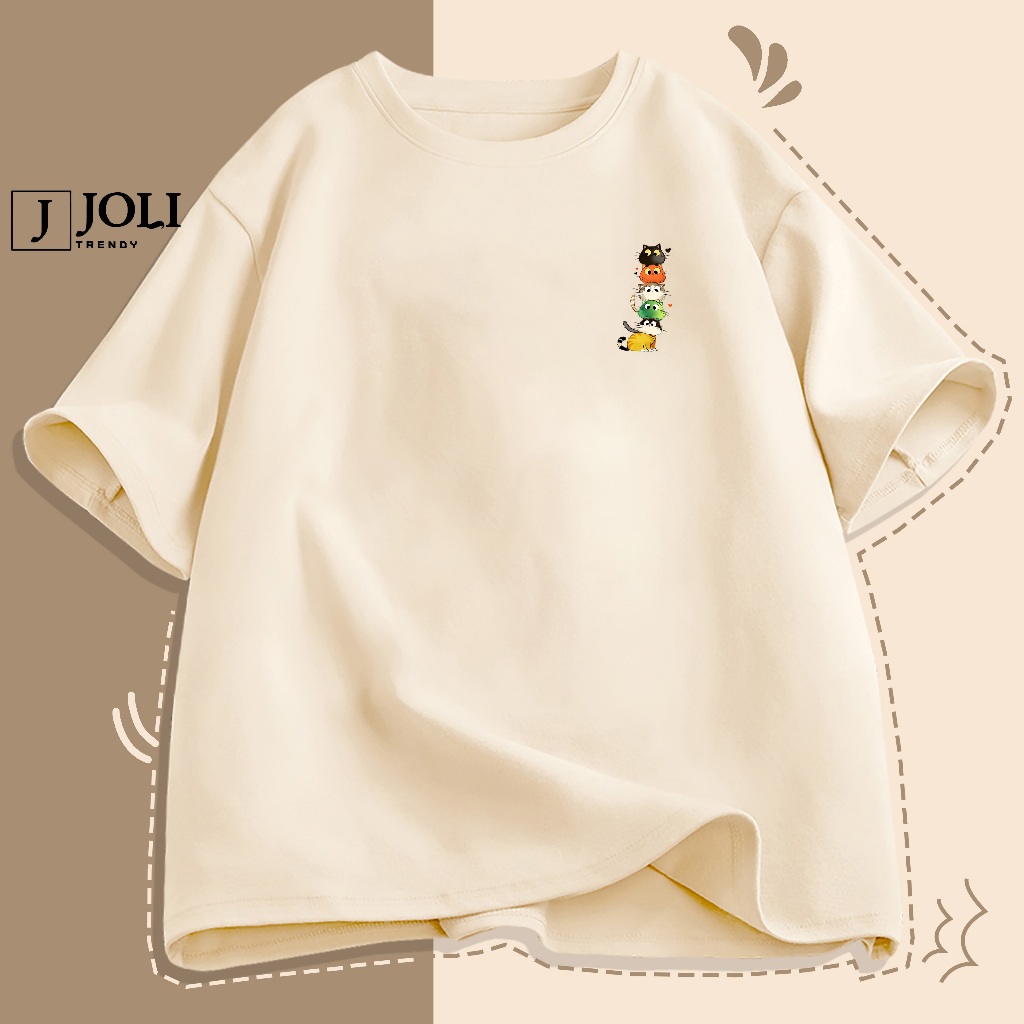 Áo Thun Nam Nữ Unisex Tay Lỡ By JOLI Mã TN Happy Heart In Hình Chất Cotton Form Rộng Phong Cách Ulzzang J Joli Trendy | BigBuy360 - bigbuy360.vn