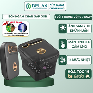 Bồn Ngâm Chân Massage DELAX Gấp Gọn, Mát Xa Bấm Huyệt 24 Bi Lăn Massage, Giảm Đau Nhức Tăng Tuần Hoàn Máu BNC02
