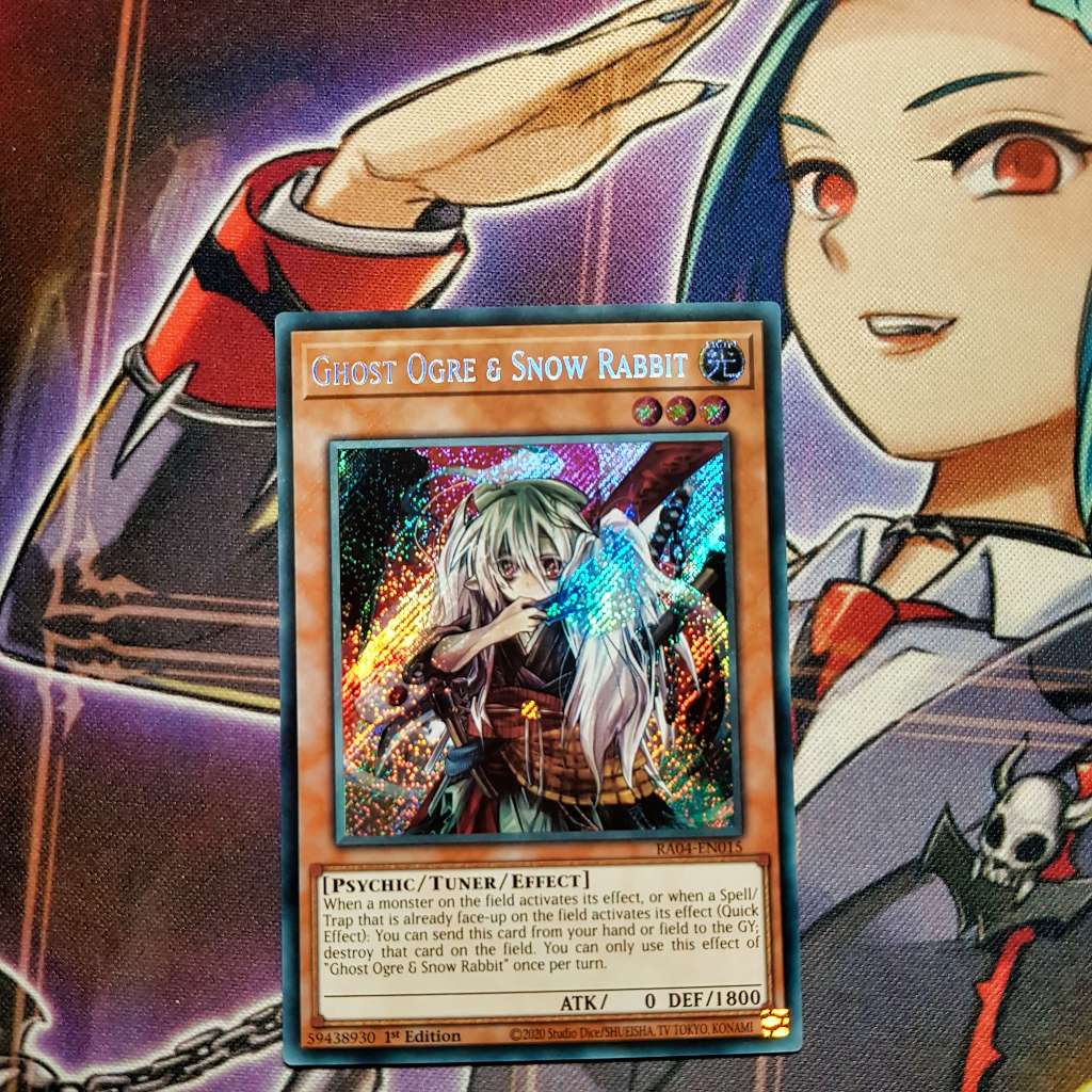 Thẻ bài Yugioh chính hãng | Ghost Ogre & Snow Rabbit | RA04 secret rare.