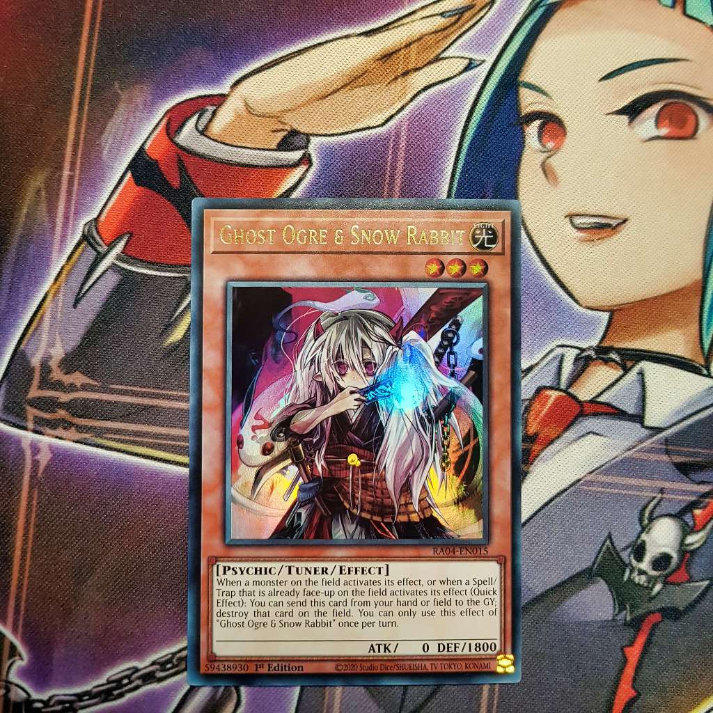 Thẻ bài Yugioh chính hãng | Ghost Ogre & Snow Rabbit | RA04 Ultra rare.