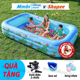 Hồ bơi cho bé chính hãng - an toàn, chất liệu dày dặn, bền đẹp, đáy 2 lớp chống xì hơi, dễ bơm xả.