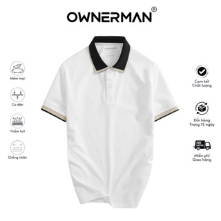 Áo polo nam Ownerman M5 áo thun nam cao cấp chính hãng vải cotton mát lạnh mịn, áo phông nam có cổ cộc tay áo có kèm hộp