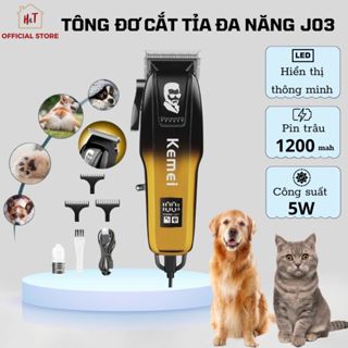 Máy Tông Đơ Tỉa Lông Cho Chó Mèo J03, Lưỡi Titan Cắt Lông Sắc Bén, Pin Trâu 1200mAh, Chạy Êm