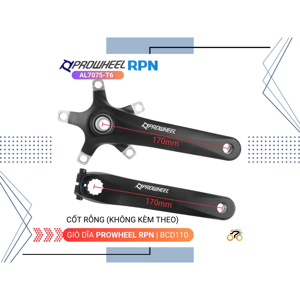 GIÒ KHÔNG DĨA - ROAD - PROWHEEL RPN - BCD 110 (KHÔNG KÈM TRỤC RỖNG)