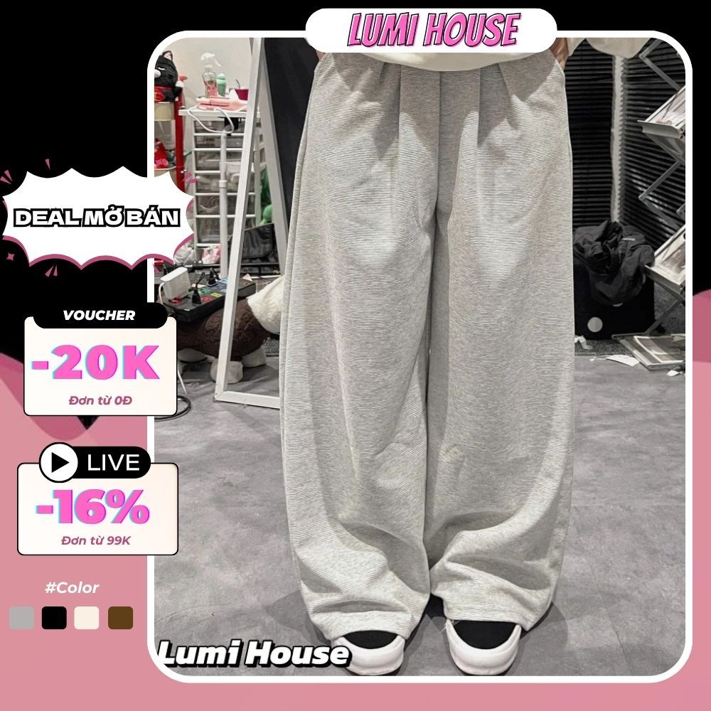 [LUMI HOUSE] Quần Dài Dáng Xuông Basic Back To School Nam Nữ 4 Màu Dễ Phối Đồ Đi Chơi, Đi Học