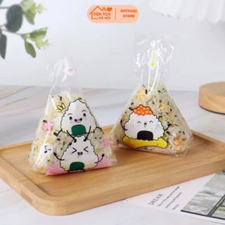  Combo 100 Túi đựng cơm nắm túi đựng cơm tam giác túi bóng đựng cơm onigiri túi bóng kính đựng cơm nắm dễ thương túi đẹp 