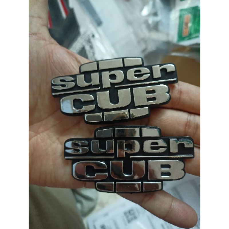 Bộ tem lô gô nổi honda super cub loại zin cứng