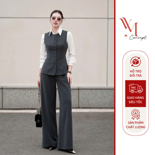 YM Concept Set 2 Món Áo Gile + Quần Suông (Không Kèm Áo Sơ Mi) - Thanh Lịch Sang Trọng - D1215