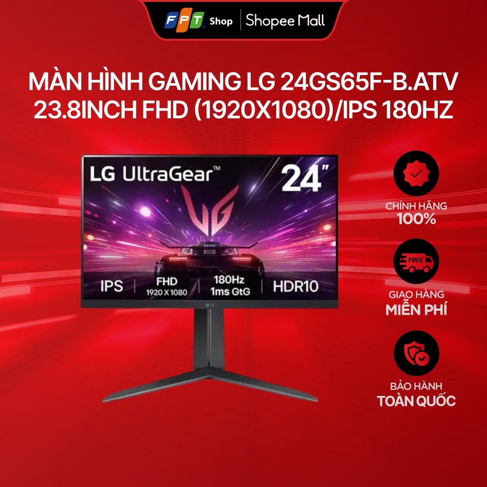 Màn hình Gaming LG 24GS65F-B.ATV/23.8inch FHD (1920x1080)/IPS 180Hz