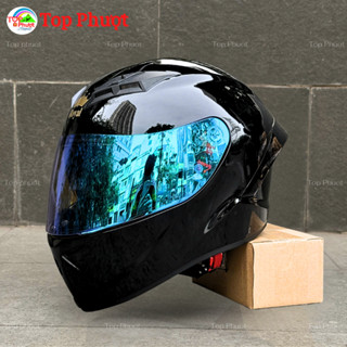 Mũ Bảo Hiểm Fullface Royal M266 2 Kính Đen Bóng Chùm Đầu Hàng Chính Hãng Cao Cấp - Tặng Khăn Trùm Đầu Đội Nón, Đệm Cằm