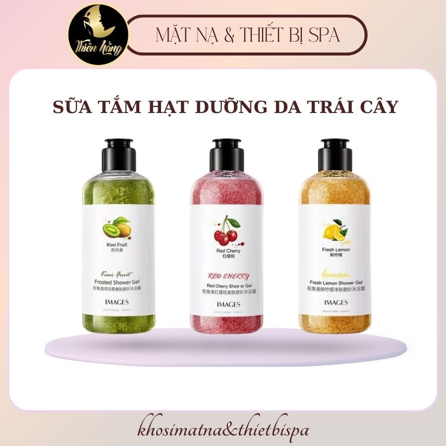 [ Chai 300ml] Sữa Tắm Hạt Dưỡng Da Trái Cây Image Chính Hãng -thienhangspa