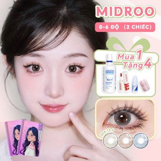 【Lens Nhập Khẩu Midroo Lens 1 cặp Soda Kính áp tròng Lens Cận 1 Năm Len Giãn Tròng to 14.2-14.5mm có độ (0-6)