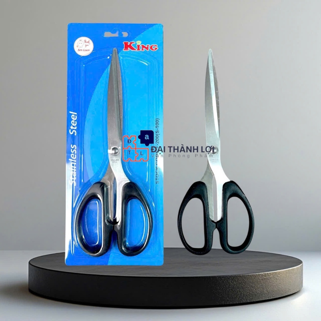 [F-200] Kéo Xà Cừ/ Kéo Đồi Mồi/ Kéo Cắt Giấy/ Kéo Văn Phòng Thép không gỉ ( DÀI 21CM)