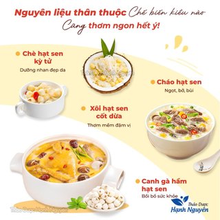 Hạt sen bở 50g-100g, hạt sen khô, thơm, bùi dùng nấu chè, cháo, hầm canh, nấu xôi - Thảo Dược Hạnh Nguyên