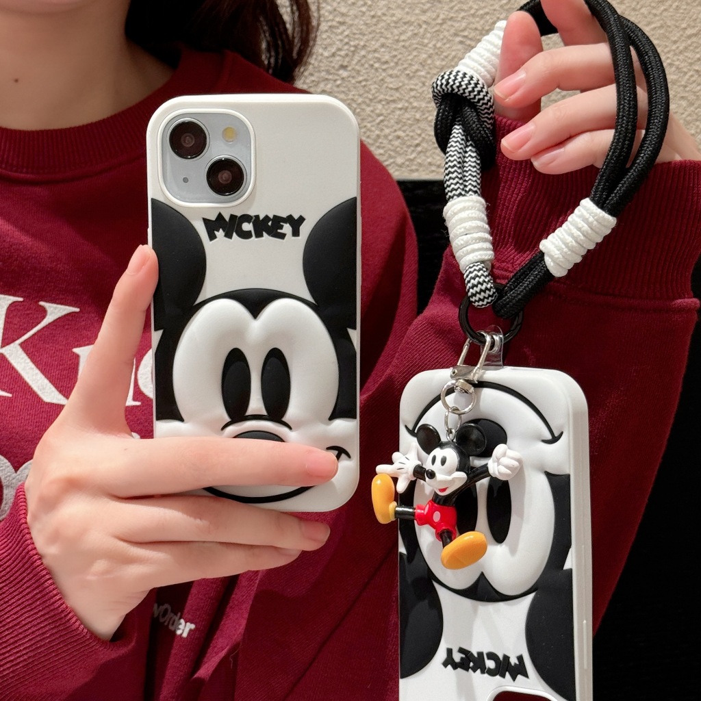 【ChanChan】Ốp Lưng Điện Thoại Iphone Silicon Dẻo Mickey Mouse, Chuột Mickey Dễ Thương Kèm Charm, Chốn
