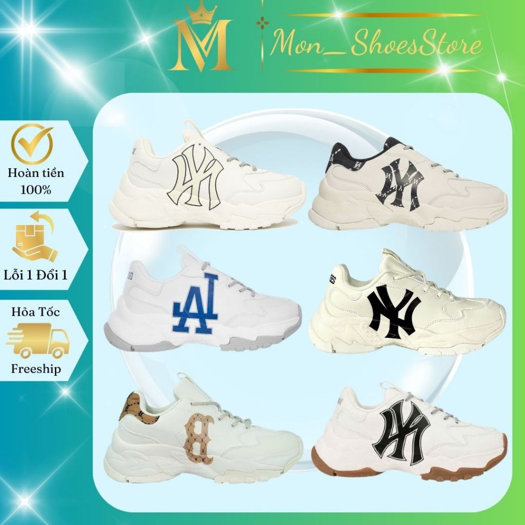[ Big Sale 50% ] Giày thể thao MLB Bigball NY, giày nam nữ MLB tăng chiều cao, đủ size, đủ màu