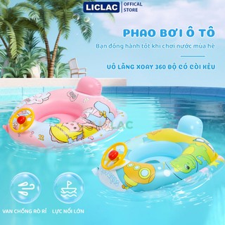  Phao bơi hình ô tô cho bé vô lăng xoay 360 độ có còi Phao xỏ chân chống lật bé trai bé gái PB-OTO 