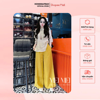  Set đồ nữ thêu basic áo tay lỡ phối quần ống rộng nhẹ nhàng xinh xắn Hong Mai Tran ST18741 