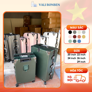   Bản Nâng Cấp  Vali Khung Nhôm Khóa Sập Hàng Xịn Vali Size 20 22 24 26 28 Inch Có Khay Đựng Cốc 
