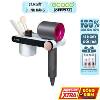 Giá Để Máy Sấy Tóc ECOCO Cao Cấp, Kệ Treo Máy Sấy Tóc Có Hốc Đựng Đồ, Chất Liệu Nhựa ABS