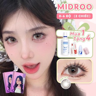 【Lens Nhập Khẩu Midroo Lens 1 cặp Bubble Kính áp tròng Lens Cận 1 Năm Len Giãn Tròng to 14.2-14.5mm có độ (0-6)