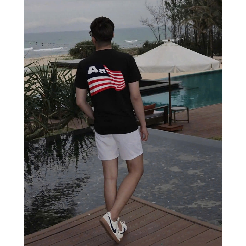 Áo Thun AA Stu Cờ Mỹ Thêu Xù- Áo Thun Nam Nữ Thêu Xù Cao Cấp Chất Cotton 2 Chiều Thoáng Mát | BigBuy360 - bigbuy360.vn