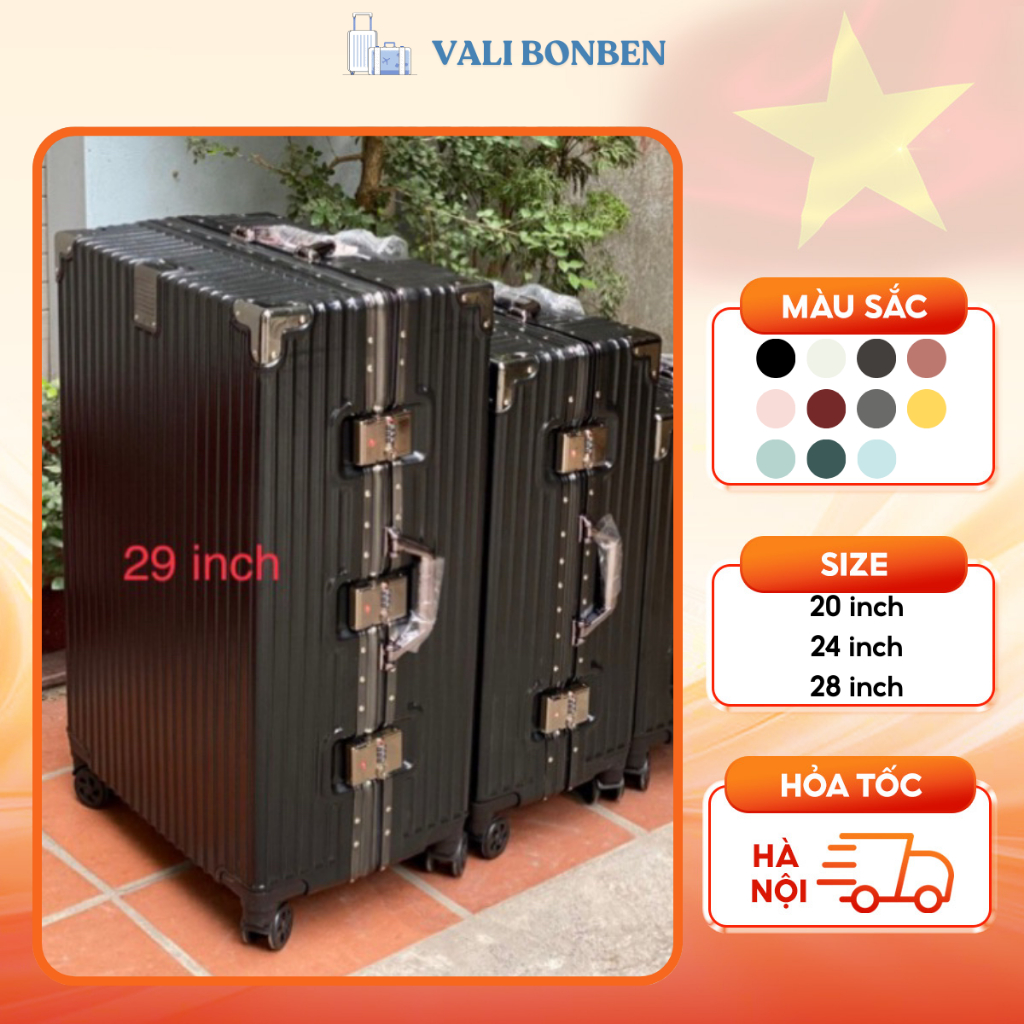 Vali Khung Nhôm Khoá Sập Size 29 Inch, Vali Size To Chuyên Ký Gửi Đi Nước Ngoài