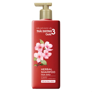 Dầu gội dược liệu Thái Dương 3 Gold Hoa Đào 200ml, 500ml dưỡng tóc khỏe mạnh