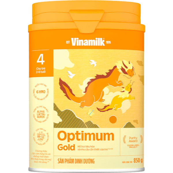 [Mẫu Mới] Sữa Bột Optimum Gold 4 850g (Cho Trẻ Từ 2- 6 Tuổi)