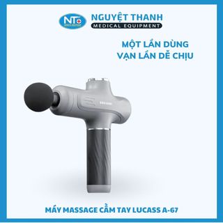  Súng massage cầm tay Lucass A-67 6 tốc độ 4 đầu massage pin sạc 2000mAh 